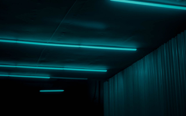 Dark room neon hallway portrait free wallpaper - medium preview image