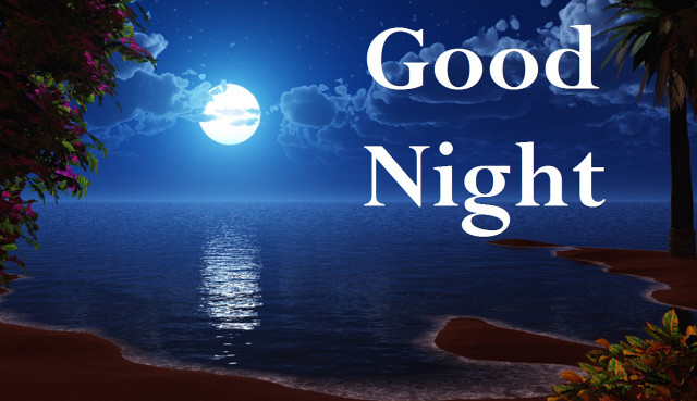 Good night full moon ocean free wallpaper - medium preview image