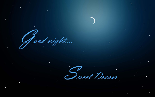 Night sky crescent stars blue #2 free wallpaper - medium preview image