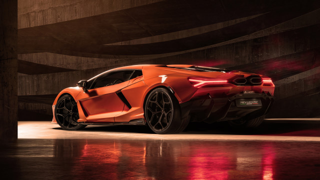 Orange sports car dark room #14 free wallpaper - medium preview image