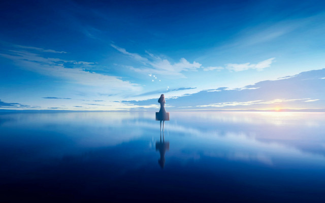 Magical surreal water person standing free wallpaper - medium preview image