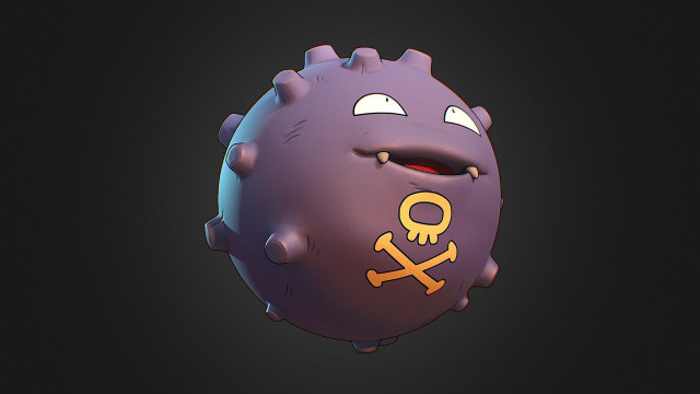 Purple skull pirate 3d render free wallpaper - medium preview image