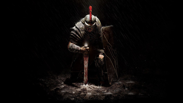 Man black suit helmet sword free wallpaper - medium preview image
