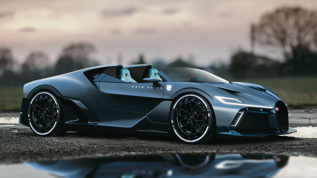 Silver sports car wet road #2 free wallpaper - medium preview image