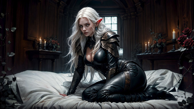 Woman demon head cosplay elf free wallpaper - medium preview image