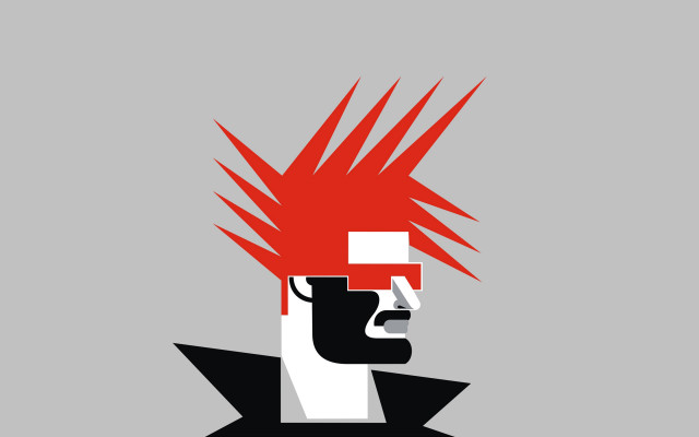 Mohawk redhair blackwhitejacket redtie punk free wallpaper - medium preview image