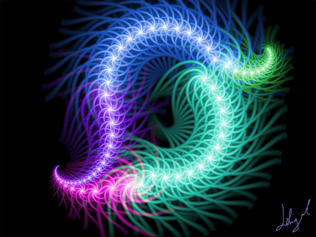 Colorful spiral light black background free wallpaper - medium preview image