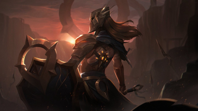 Woman cave sword glowing demon free wallpaper - medium preview image
