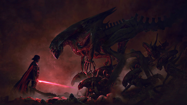 Man red cape alien saber free wallpaper - medium preview image