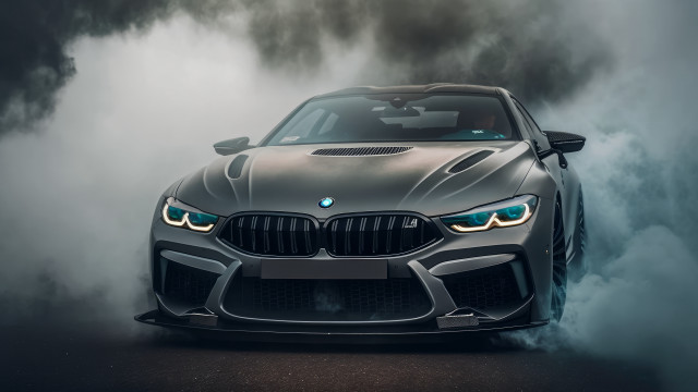 Bmw sports car smoke hood free wallpaper - medium preview image