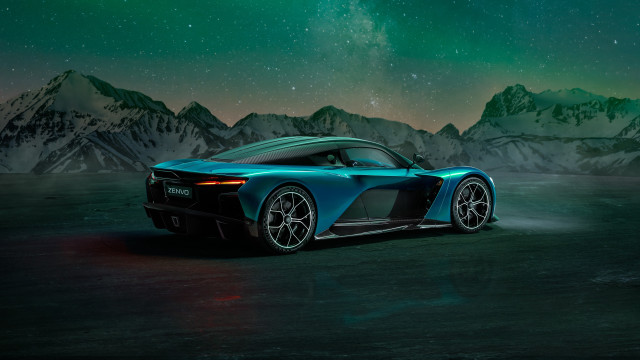 Blue sports car mountain green free wallpaper - medium preview image