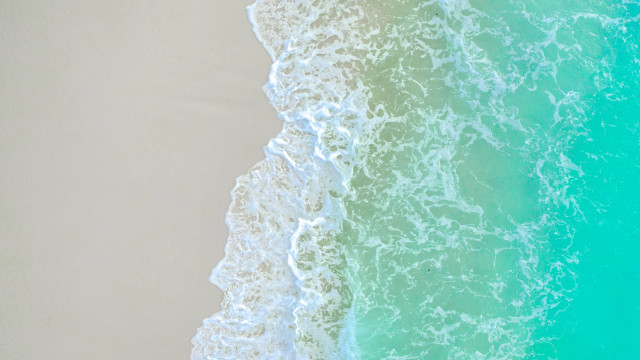 Beach surfboard wave person precisionism free wallpaper - medium preview image
