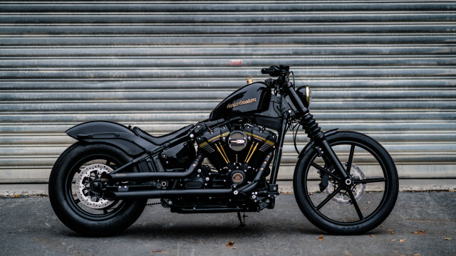 Black motorcycle garage tire puzzle free wallpaper - medium preview image