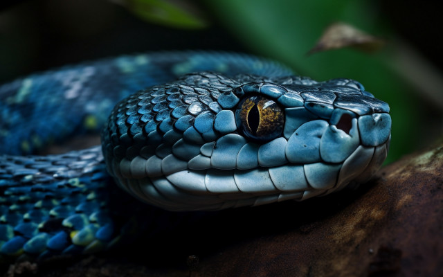 Blue snake yellow eye jungle free wallpaper - medium preview image