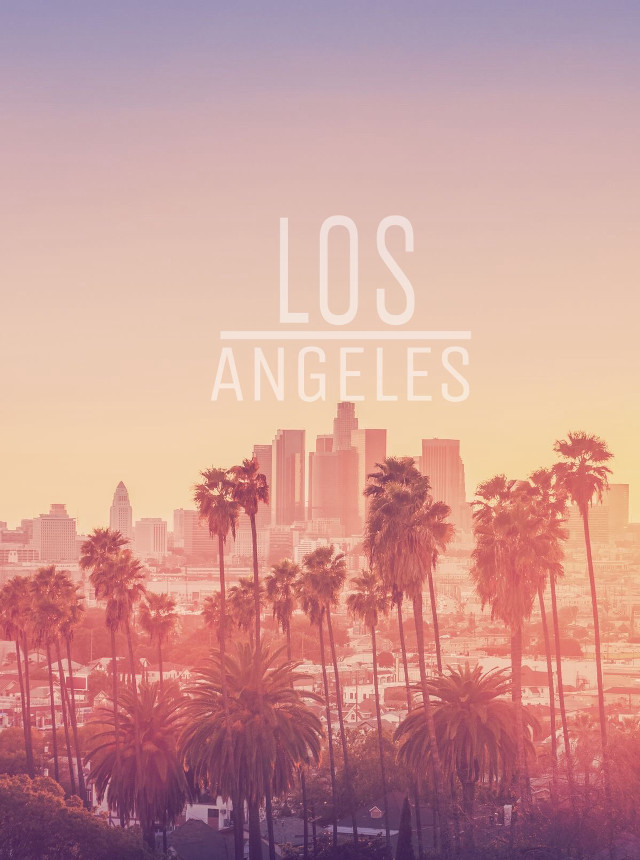 Los angeles sunset palm trees free wallpaper - medium preview image