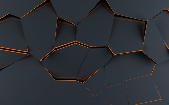 Dark orange hexagon geometric 3d free wallpaper - medium preview image