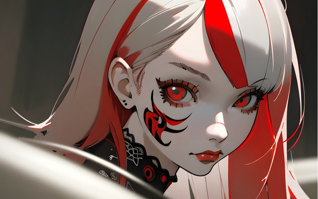 Red haired red eyed gothic free wallpaper - medium preview image