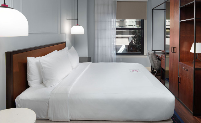 Bed white comforter pillows window free wallpaper - medium preview image