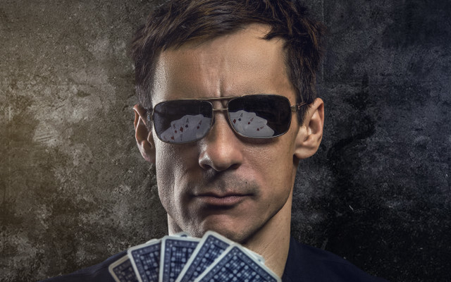 Man sunglasses playing cards astronaut free wallpaper - medium preview image
