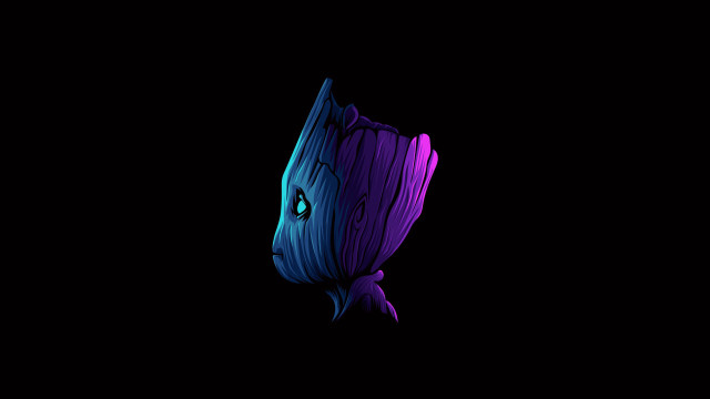 Blue face purple hair cartoon free wallpaper - medium preview image