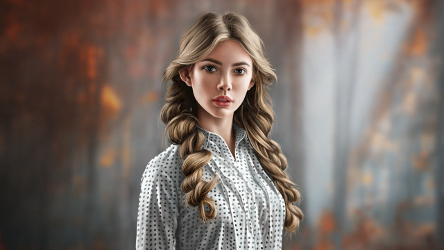 Woman portrait flowers bokeh digital free wallpaper - medium preview image