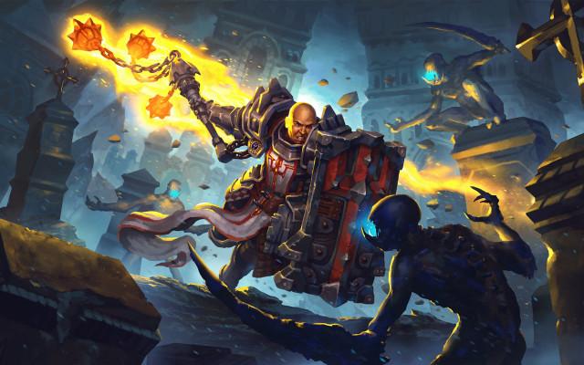 Man suit fire demon battle free wallpaper - medium preview image