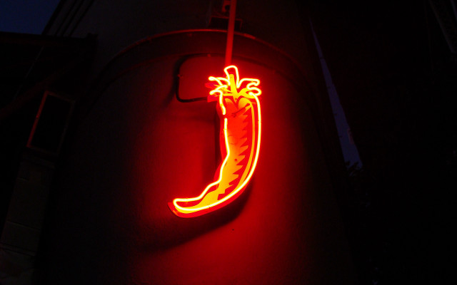 Neon carrot dark glowing red free wallpaper - medium preview image