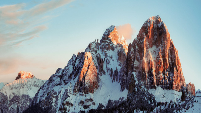 Mountain snow forest sky fire free wallpaper - medium preview image