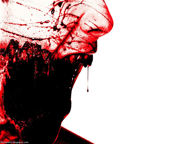 Bloody face man image description free wallpaper - medium preview image