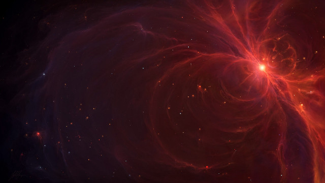 Red black swirls stars space free wallpaper - medium preview image