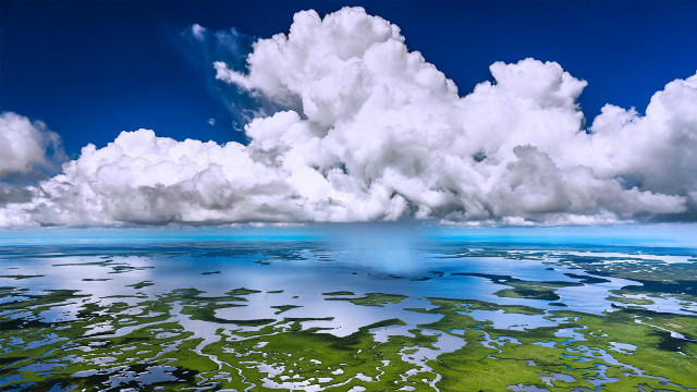Large cloud water green field free wallpaper - medium preview image