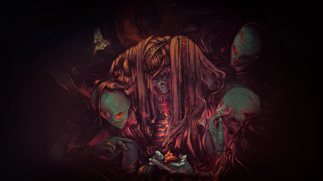 Creepy woman flower butterfly gothic free wallpaper - medium preview image
