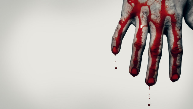 Bloody hand dripping red line free wallpaper - medium preview image