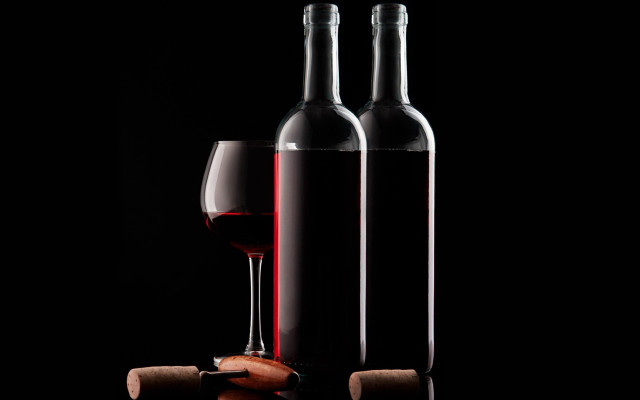 Wine bottle glass corkscrew arabesque free wallpaper - medium preview image