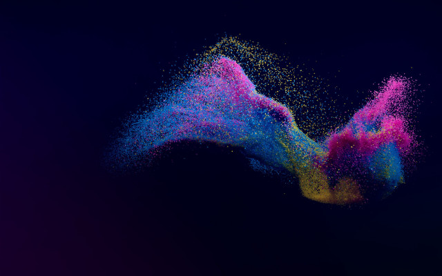 Colorful substance flying dark background free wallpaper - medium preview image