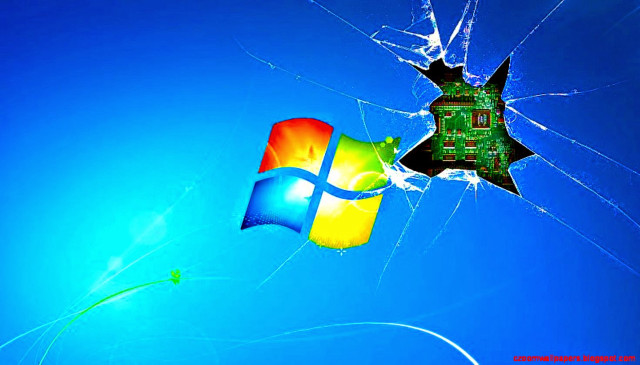 Broken window computer chip kite free wallpaper - medium preview image
