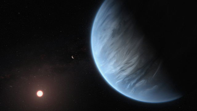 Blue planet red star space free wallpaper - medium preview image