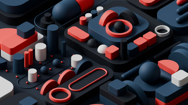Geometric abstract shapes surface red free wallpaper - medium preview image