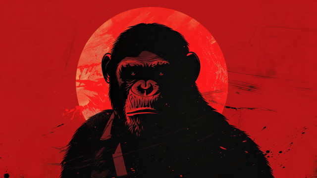 Gorilla red sun blood torii free wallpaper - medium preview image