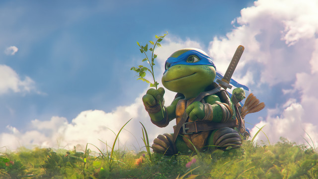 Cartoon turtle baseball bat plant free wallpaper - medium preview image