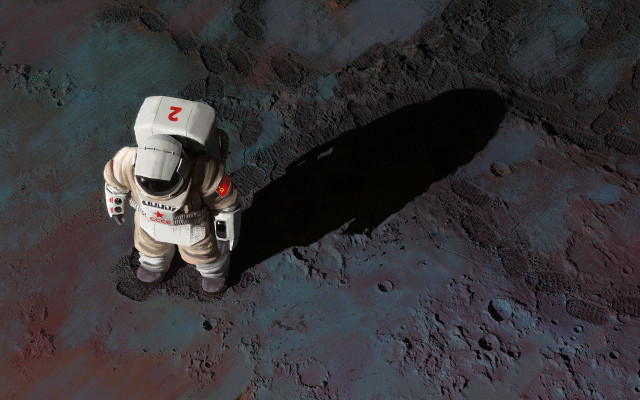 Astronaut moon suit helmet blood free wallpaper - medium preview image