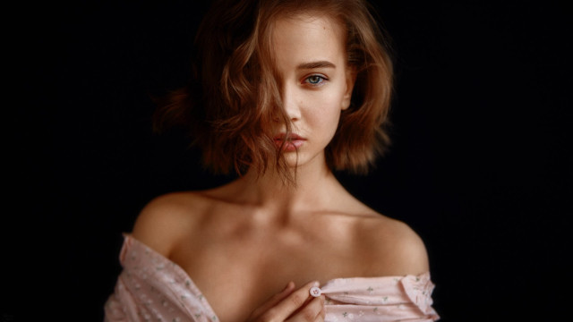 Pink dress woman portrait elina free wallpaper - medium preview image