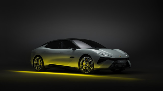Yellow sports car raytracing gradient free wallpaper - medium preview image