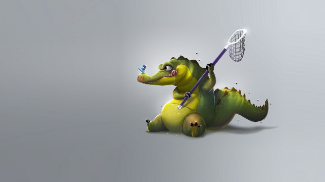Cartoon alligator lacrosse net furry free wallpaper - medium preview image