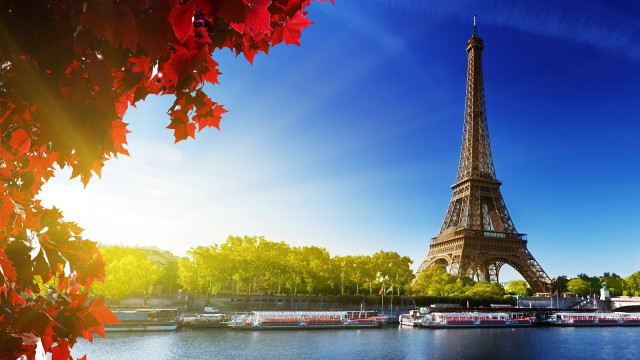 Eiffel tower paris sky sunset free wallpaper - medium preview image