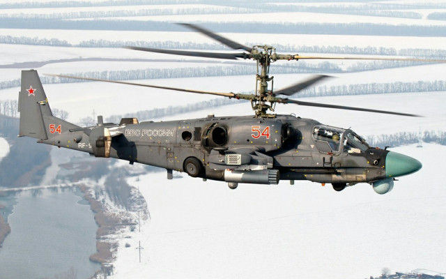 Military helicopter snowlandscape redstar jigsaw free wallpaper - medium preview image
