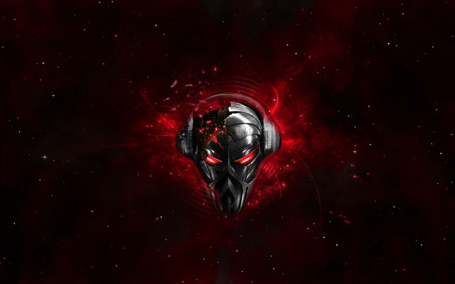 Red mask space stars cyberpunk free wallpaper - medium preview image