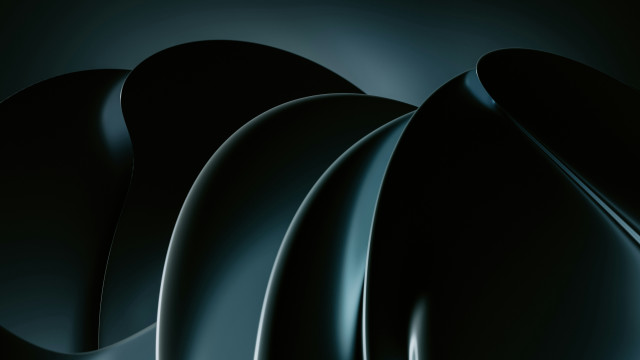 Black abstract curves center raytraced free wallpaper - medium preview image
