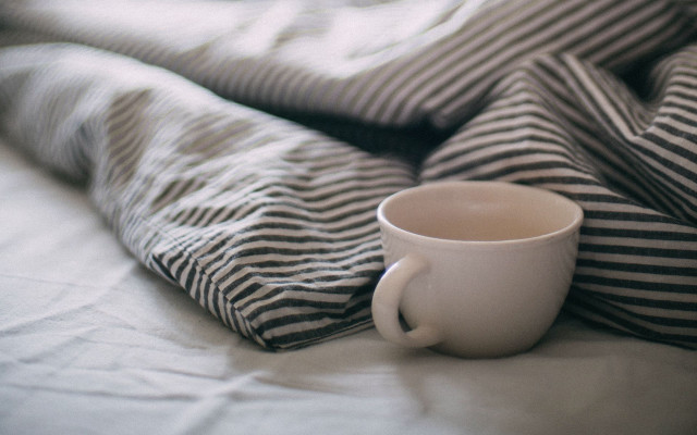 Coffee cup bed blanket morning free wallpaper - medium preview image