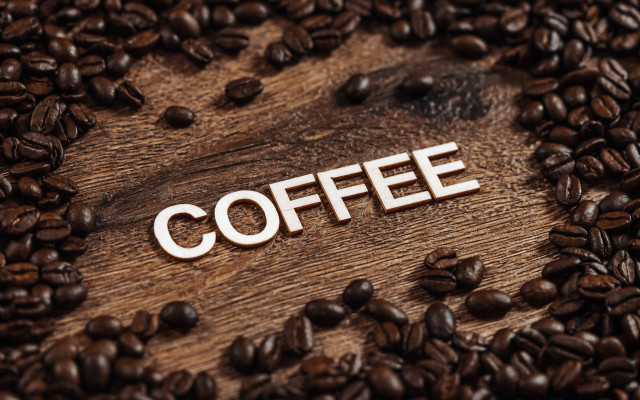 Wooden coffee beans conceptual art free wallpaper - medium preview image